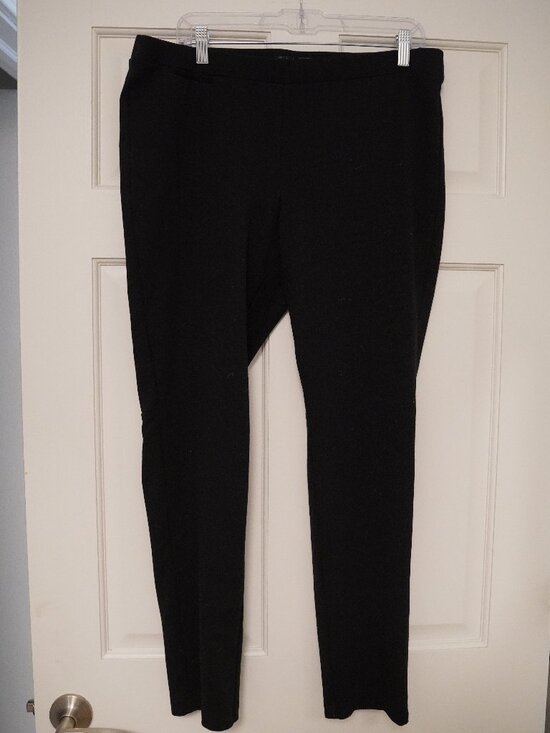 Daisy Fuentes Pants - Daisy Fuentes Black Pull On Pants Size XL Slim Straight Leg